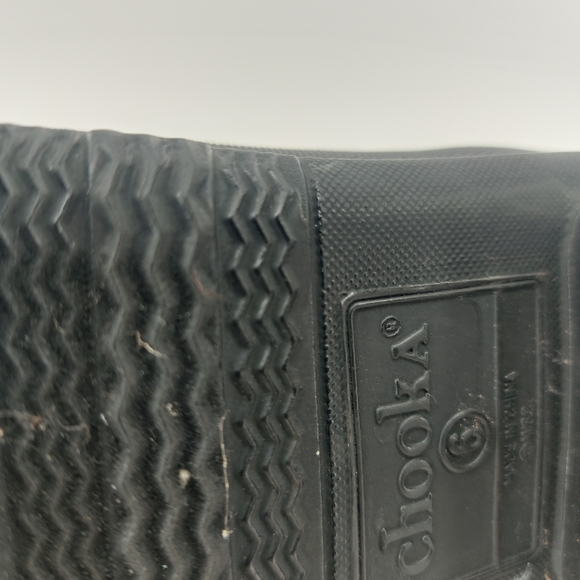 Chooka Women's Waterproof Black Faux Fur Lined Black Rubber Rain Boot Size 6 - Picture 9 of 9